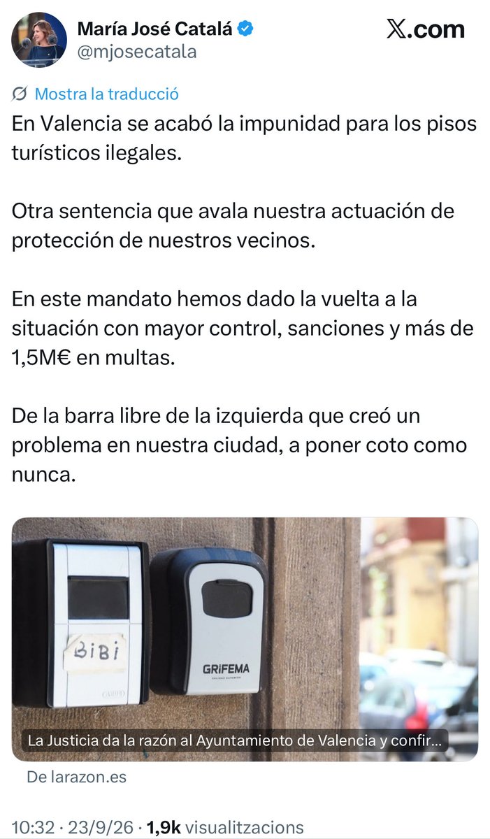 Paula_Espinosa_'s tweet photo. Que hui precisament, amb el desnonament de Mari Carmen, l’alcaldessa de València pose este comentari donant a entendre que està fent alguna cosa en matèria d’habitatge a València és totalment vergonyós. https://t.co/klT6iMqTXf