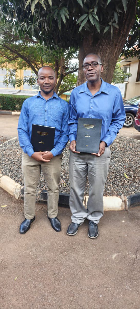 MirembeDr's tweet photo. The book (MSc. Dissertation) was successfully handed in and approved by the university and Prof. Kalyesubula Robert, my main supervisor and Chair of the Department of Physiology. My study focused on profiling kidney function among prehypertensives in rural areas. We found early kidney function abnormalities to the tune of 28%, and age was the factor associated with it.
@rkalyes1  @APSPhysiology @AdvPhysiolEduc