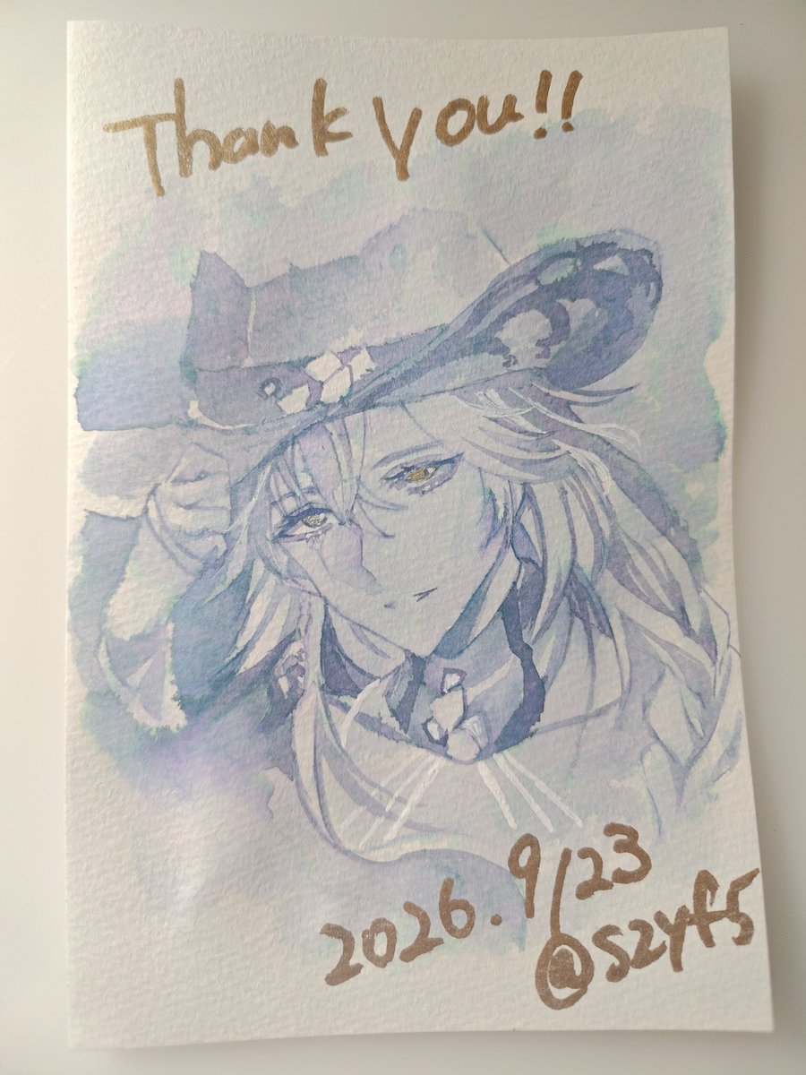 szyf5's tweet photo. #スツうさ3 改めましてありがとうございました🫶
新刊は現在再版依頼かけましたので、お待ちください🙏
今回お取り置きの方にはアナログ原画入れせていただきました！
ミュオソティス、アルゴス、イゴールを描かせていただきました✨️
また機会がありましたらよろしくお願いいたします！ https://t.co/VTpmliqd0u