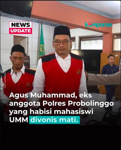 SistersInDanger's tweet photo. Motif:

- Persoalan keuangan: Agus terlilit cicilan bank yang jatuh tempo, gagal meminjam uang ke mertua.
- Sakit hati & keinginan menguasai harta korban.

Proses hukum:

- Dua tersangka ditetapkan tidak lama setelah jasad ditemukan.
- Sidang perdana di PN Malang Kelas IA sekitar awal Juni 2026.
- Didakwa pembunuhan berencana bersama2 & pasal terkait merampas nyawa.
- Agus mengakui di sidang (Juli 2026) bahwa dialah yang mencekik hingga korban tewas.
- Tuntutan jaksa (26 Agustus 2026): penjara seumur hidup untuk keduanya.
- Vonis 23 September 2026: Agus hukuman mati (dianggap pelaku utama/intellectual dader yang merencanakan & memerintahkan); Suyitno 20 tahun penjara.
- Vonis lebih berat dari tuntutan jaksa.
- Dugaan kekerasan seksual terhadap korban tidak terbukti dari hasil pemeriksaan forensik terhadap kedua terdakwa.
- Keluarga korban (termasuk ayah Haji Ramelan) sejak awal menuntut hukuman mati (“nyawa dibalas nyawa”).
- Setelah vonis, Agus sempat histeris dan mempertanyakan keadilan.
- Agus punya rekam jejak pelanggaran disiplin/kode etik sebelumnya di Polres Probolinggo (melanggar SOP dalam penangkapan DPO, pernah dimutasi karena dianggap tidak netral terkait pencalonan istri, dll.)

YESSS, BUDAYAKAN HUKUMAN MAKSIMAL UNTUK PELAKU KEKERASAN TERHADAP PEREMPUAN SEPERTI INI!!

(2/3)