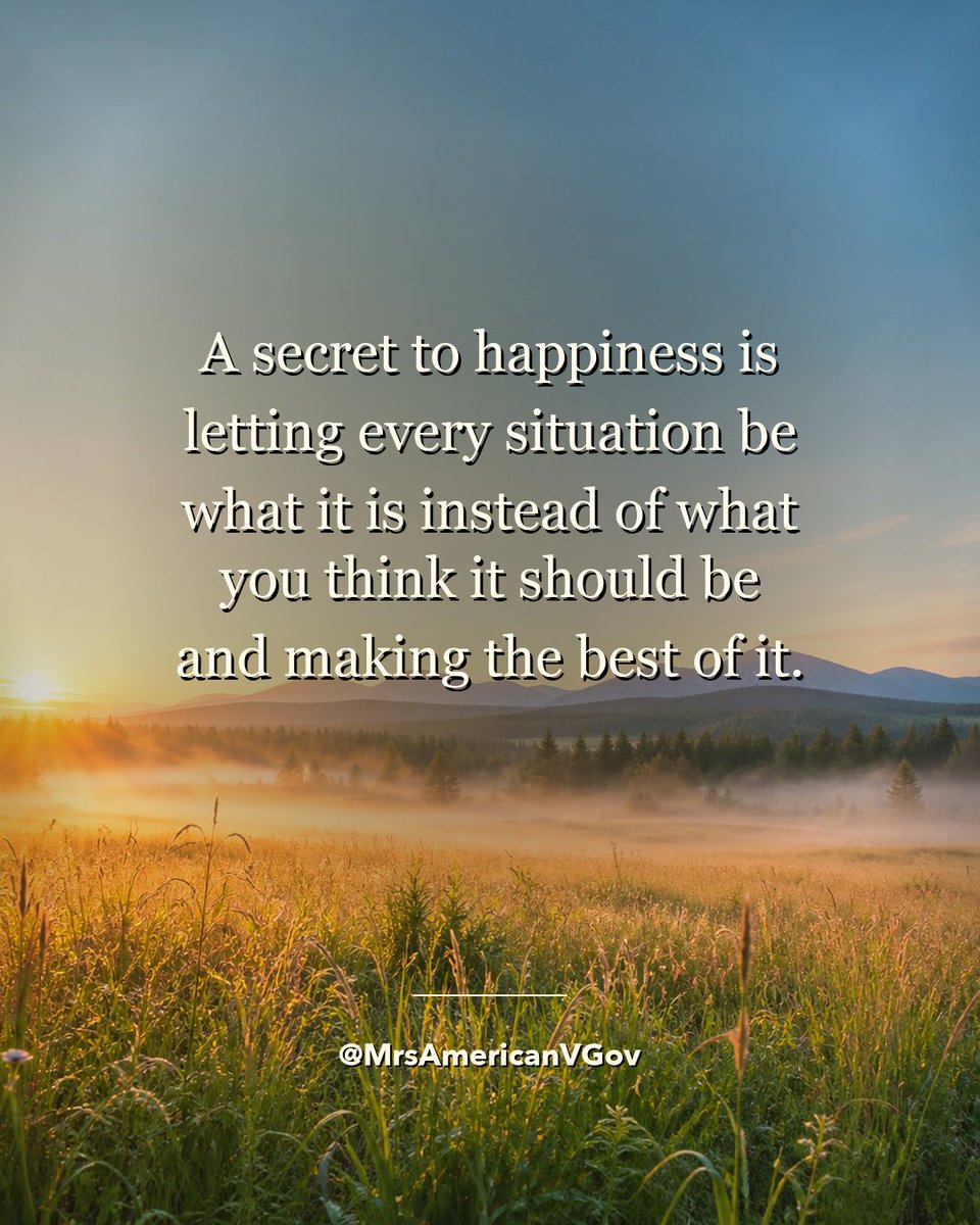 MrsAmericanVGov's tweet photo. Happy Hump Day!

Most of your frustration comes from expecting things to be different than they are. The situation. The person. The outcome. You had a picture in your head and reality didn't match.

Let it go.

We're halfway through the week. Accept what is. Stop fighting what you can't control. Make the best of it and keep moving.

That's where the peace is.

Have a wonderful day!