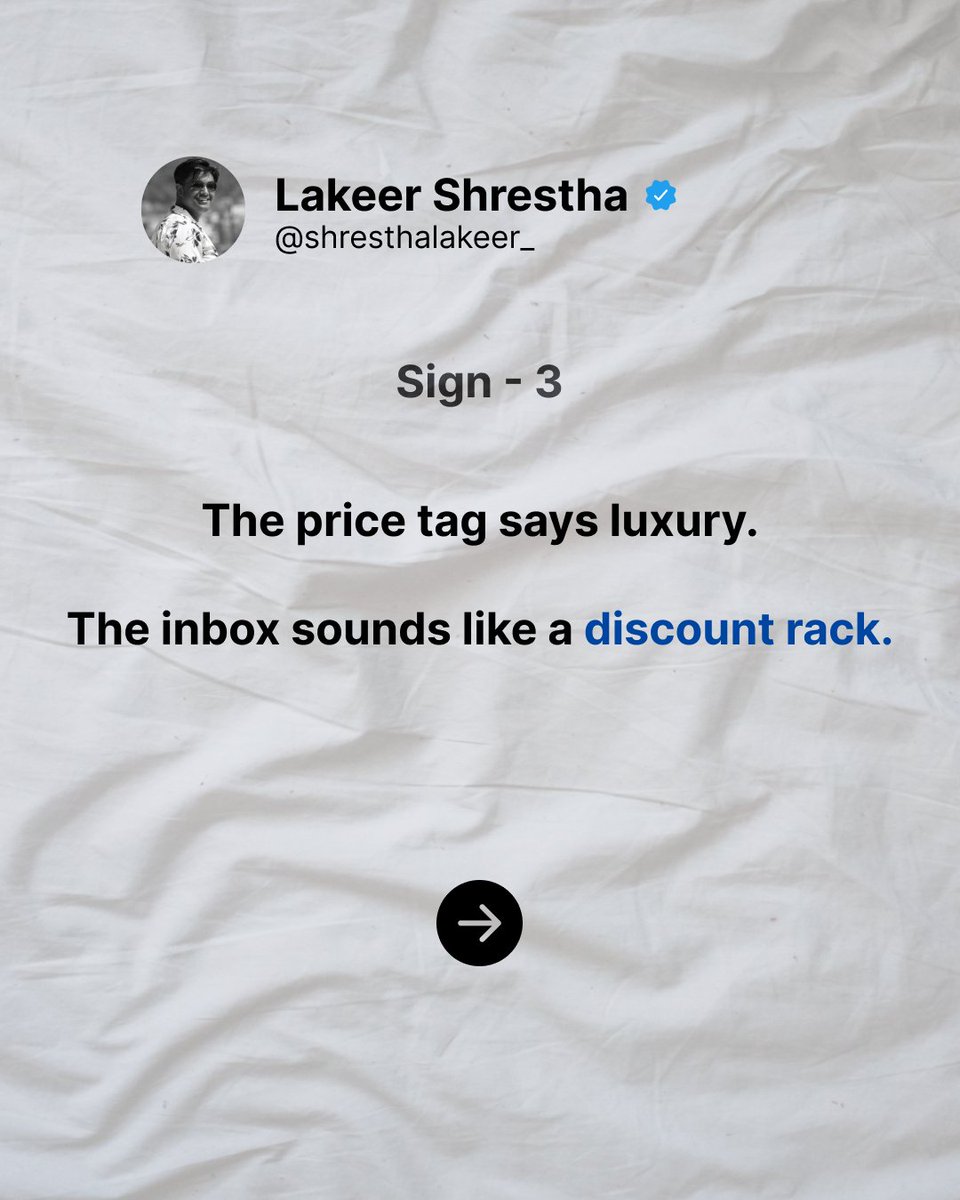 shresthalakeer_'s tweet photo. High-end email design. Low-end sales results.

If this is your account right now, stop redesigning your layouts.

Perfect padding doesn't close sales; strategy does.

4 signs it’s time to ditch the template hunt and fix your marketing strategy: https://t.co/mMdxa16JYD