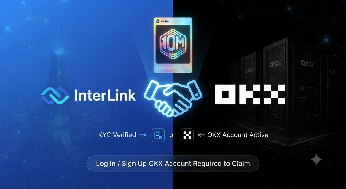 RVLakshmi369's tweet photo. 🤝 InterLink × OKX Partnership
🌐 Two ecosystems. One exclusive collaboration.
🤝 InterLink × OKX comes together for a special NFT.
💎 Unlock access to the exclusive collaboration collectible.
🔑 Log in or sign up with OKX as required.
#InterLink #ITLG #ITL https://t.co/3m1PKIyuzH
