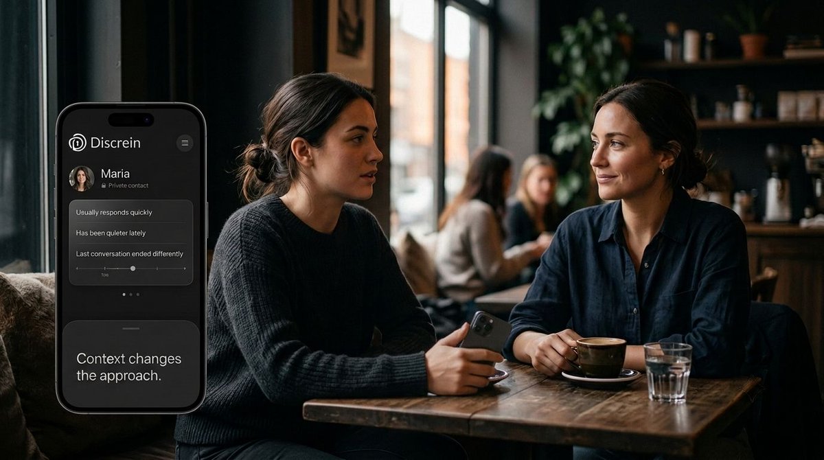 discre_in's tweet photo. The same words can mean something different when the context changes.

A short reply.
A longer silence.
A conversation that suddenly feels different.

Discrein helps you understand the pattern—not just the message.

→ https://t.co/AORTYOMr1T

#Discrein #Communication #AI https://t.co/heXsnDTxAl