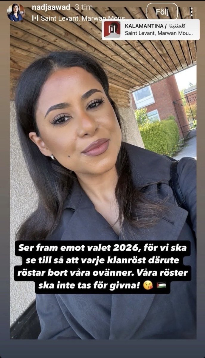 drdanielschatz's tweet photo. Riksdagsledamoten Nadja Awad (V) i Örebro kryssade sig under förra valet förbi V:s förstanamn. Inför årets val placerade partiet henne överst. Det skedde trots att hon poserat framför kartor där Israel är utraderat, delat ett klipp med Hamasflaggor och hjärtemojis och deklarerat att V ska ta "varje klanröst". 

Väljarna svarade med 3 659 personkryss – 23,1 procent av partiets röster i valkretsen. Nästan var fjärde vänsterväljare i länet kryssade Awad.