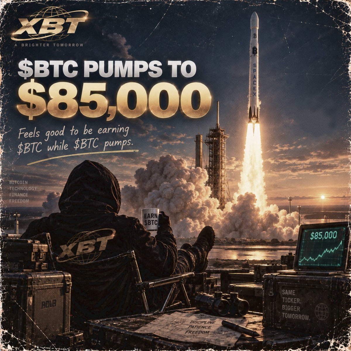 XBTCULT's tweet photo. $BTC pumps to $85,000.Feels good to be earning $BTC while $BTC pumps https://t.co/M4Ub1OqdDh