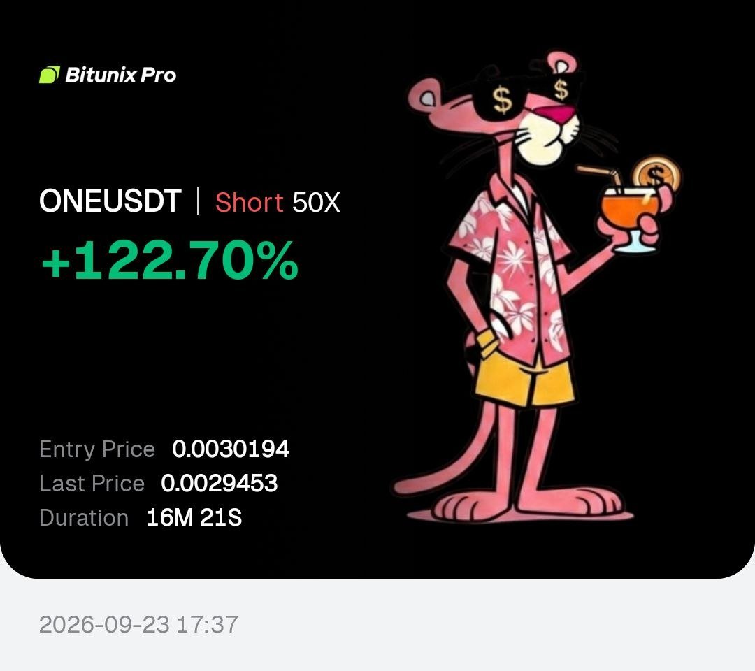 Thewolfcrypto_'s tweet photo. #WOLF_FREE_SIGNAL 👍

👍WOLF FREE TRADE RESULT

💵$ONE/USDT Take-Profit Target 1👍Achieved ALHAMDULILAH with the Profit of +122.70%CLOSE 90% NOW📈
Period: 16 Minutes 

JOIN BITUNIX NOWW👍

👑 @Wolfscalperadmin0 ✅ https://t.co/KSQbb6p11b