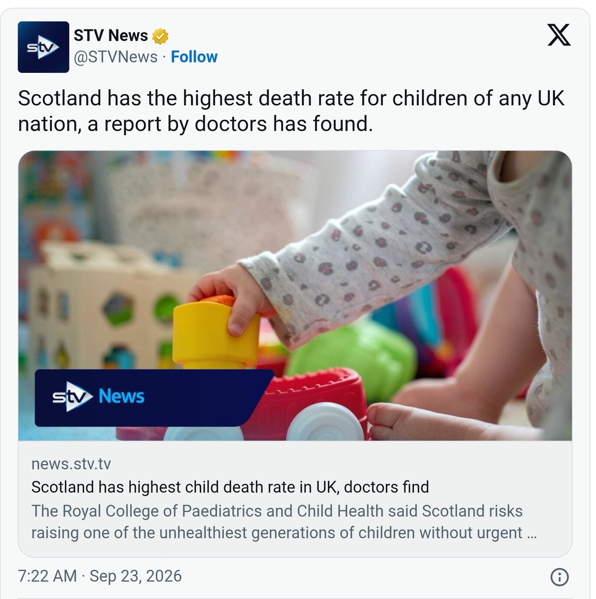 AgentP22's tweet photo. So today we found out that Scotland has:

The highest drug death rate in Europe and the highest child death rate in the UK.

And what's John Swinney's response? 

Another independence debate in Holyrood.

Absolutely shocking. https://t.co/Kcmlsnxik5