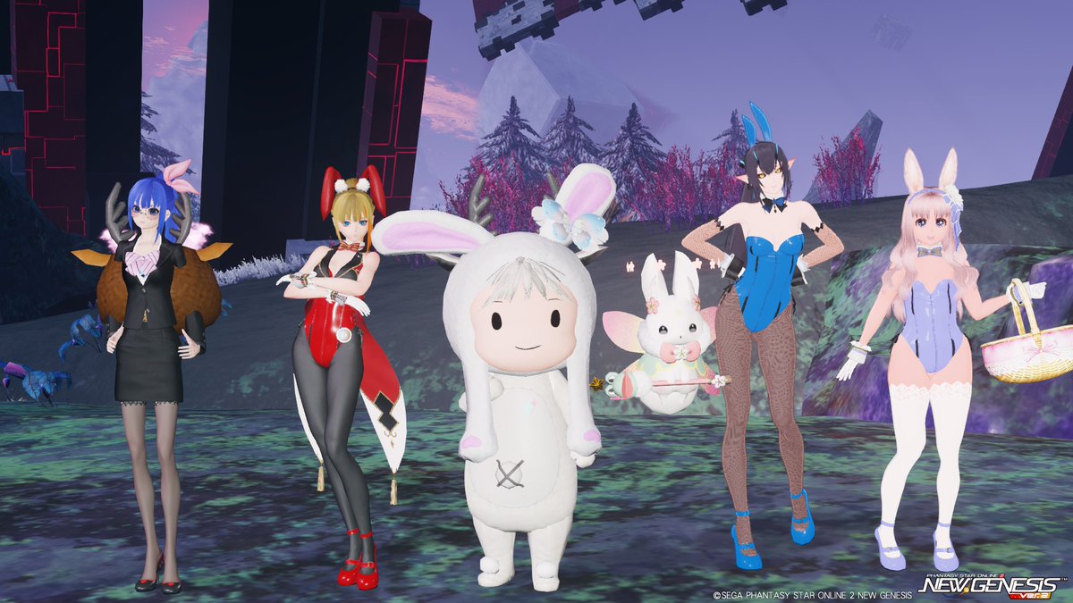hosino_melissa's tweet photo. #星野メリッサの思い出のアルバム #PSO2NGS_SS #PSO2_SS
今回のPSO2は、マリッサで!w
トナ会の皆様と、緊急クエストから、期間限定クエスト
それから、ゆきやまの嘘塔の周回をしました!w
SSの2枚目で、もふーりさんがバニースーツに着替えていたので
着てしまいましたね? バニースーツを。。
では私も、謹んで今日のPT解散まで
バニースーツ姿でいさせていただきます。
クエストのクリア後に、いっしょに記念撮影も!w