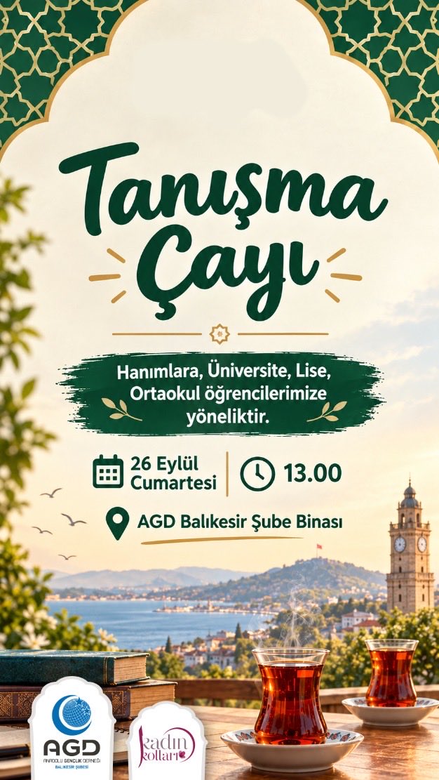 agdkadin10's tweet photo. Balıkesir AGD Kadın Kolları Tanışma Çayımıza tüm öğrencilerimiz ve hanım kardeşlerimizi bekliyoruz🌸😊 https://t.co/S1FxwBW0M2