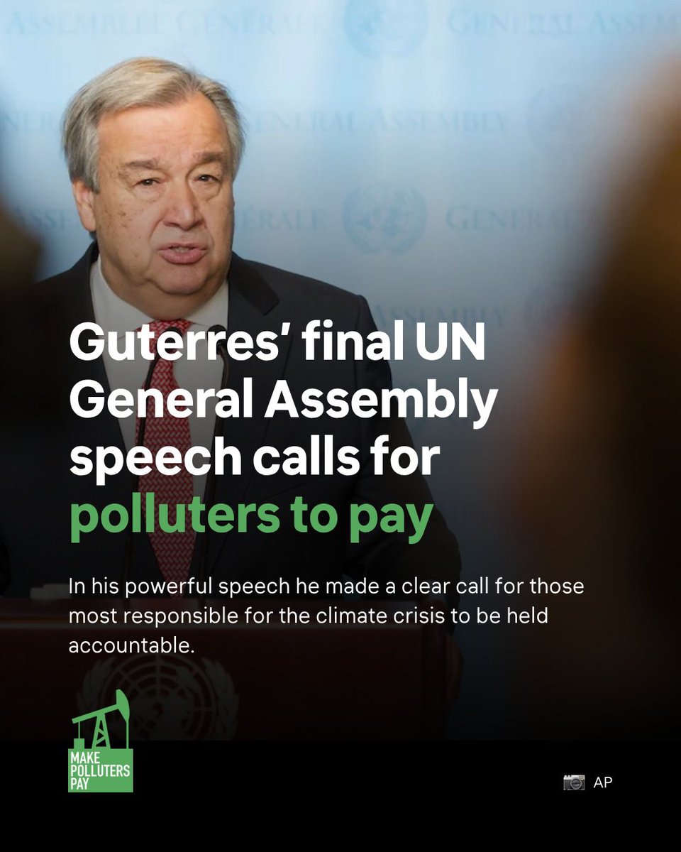 GreenFaith_Afr's tweet photo. Just one day after GreenFaith together with partners delivered 2million signatures to the UN Assembly demanding for climate accountability,UN Secretary General António Guterres used his final UN General Assembly speech to make the message clear,Polluters must pay
#Climatejustice https://t.co/7NfnQTdCKJ