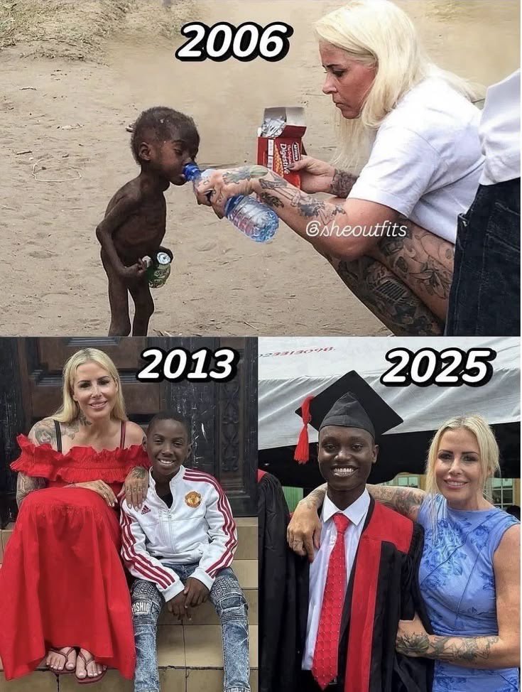 MoffettEmpiree's tweet photo. A true life story; Rate ur heartbeat 

In a year when the world looked away,
One child stood alone in the dust.
No name, no home, no tomorrow,
Just hunger and silence.

Then one hand reached out,
Not with pity, but with promise.
"I see you," it said without words.
And that was enough to begin again.

We cannot stop the wars,
We cannot count all the tears.
But we can choose to be the person
Who stays when others leave.
A meal, a book, a chance,
A door left open at night
Sometimes a whole life changes
Because one heart refused to be cold.

If you saw this boy in 2006, would you have walked past or stopped? Be honest.