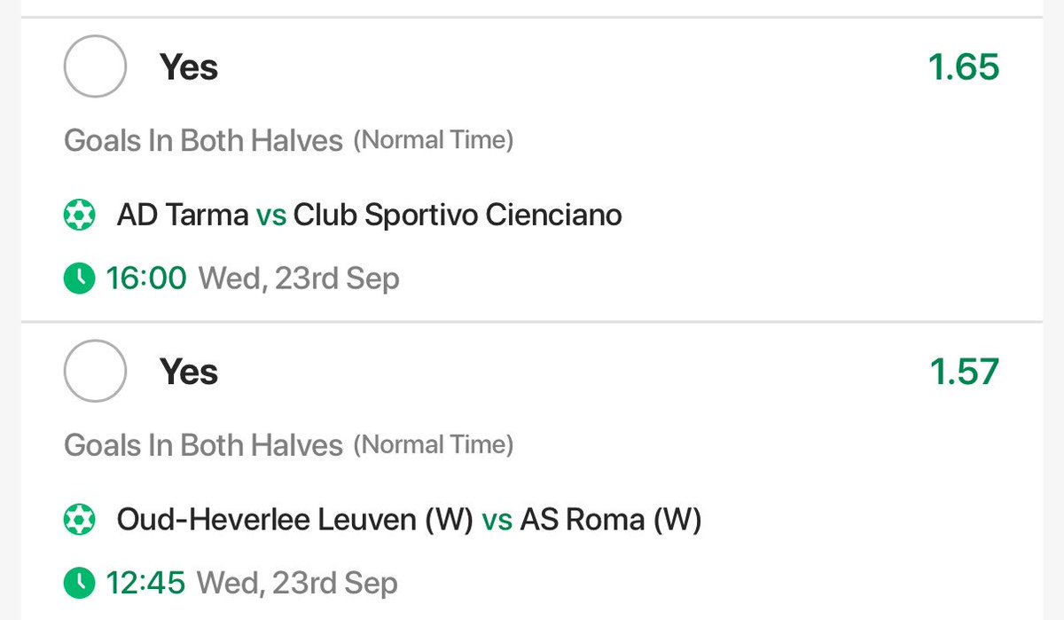 deenayaah's tweet photo. Goal in both halves (today's games)

220 Odds! 

Bet code - 53828

Register on NGBET with the link below👇🏾

link: https://t.co/ZcyXSU1Sgb
Promo code: DEENAYAAH https://t.co/sjTe9LyU2Z