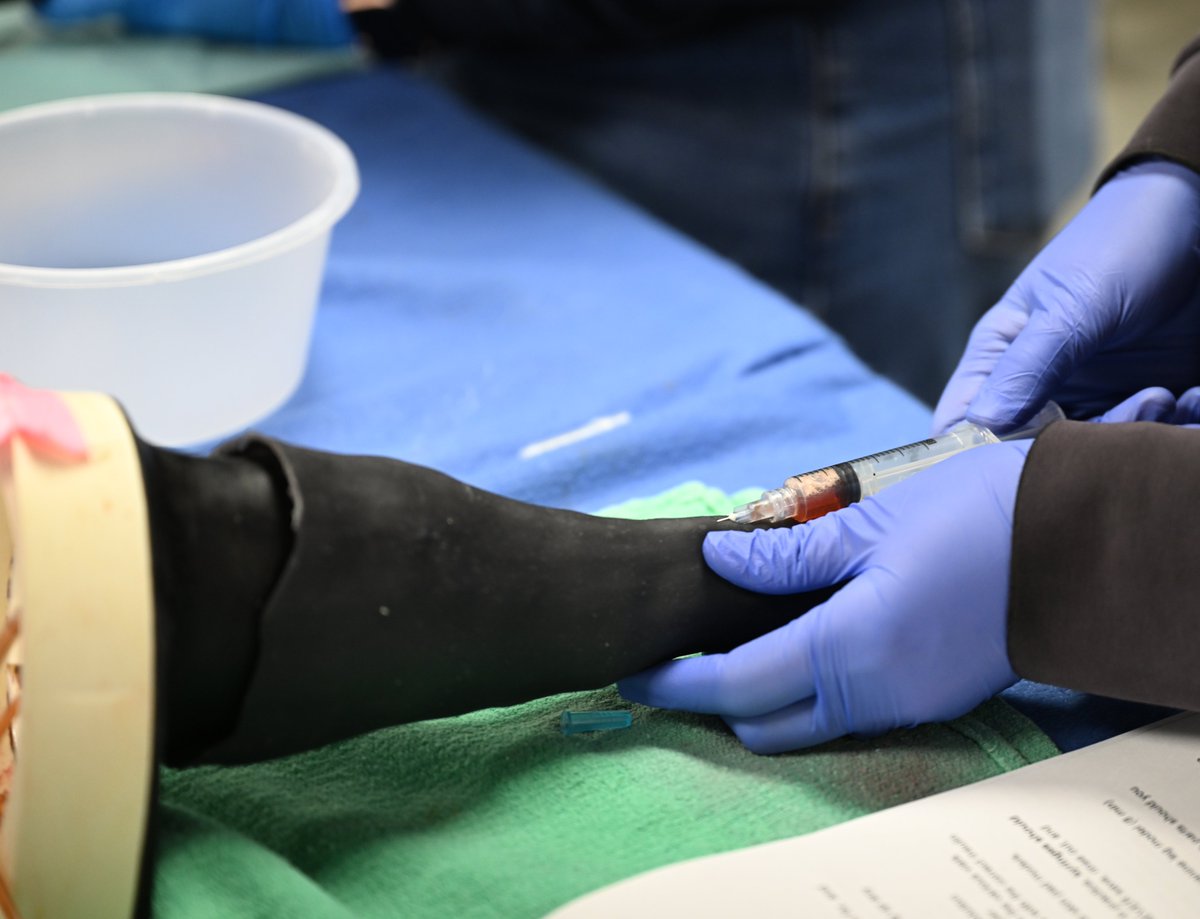 ISUVetMed's tweet photo. FOUNDATIONAL SKILLS. @ISUVetMed DVM students learn clinical skills in their first semester of classes. Current first-year students were in the Clinical Skills Laboratory this week learning how to draw up medications and give injections. #developdiscoverdeliver https://t.co/nwjj3aureU