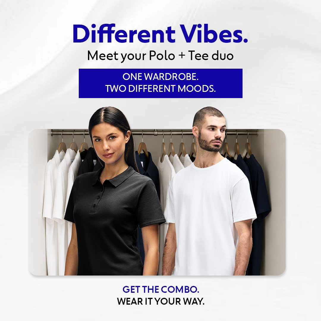 gildanindia's tweet photo. Our Round Neck + Polo Tee Combo gives you two easy-to-style favourites for different moods, plans, and looks.
Shop Now on @Meesho: https://t.co/u6sTvQl51H
#AmericanApparelIndia #TeeCombo #RoundNeckTee #PoloTee #WardrobeEssentials #StyleCombo #PremiumBasics https://t.co/XAofLR4BYG