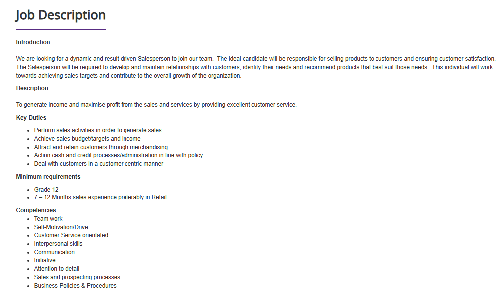 HunterSpani's tweet photo. Job Alert!!!

Company: Pepkor Lifestyle
Position: Salesperson
Location: Rustenburg, North West
Click here to apply: https://t.co/bfqfigdOc4
Closing Date: 27 September 2026

Minimum Requirements:
Grade 12
7 – 12 Months sales experience preferably in Retail

Please refer to the picture for more info