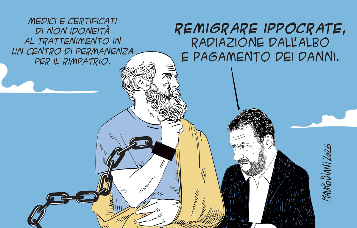 maurobiani's tweet photo. #Cpr #persone #migranti #medici #Ippocrate
Salvini: "Radiazione albo e pagamento danni"
@MSF_ITALIA: "Nei CPR diritto alla salute è sistematicamente compromesso (...)" 
Il giuramento di Ippocrate.
Oggi per @repubblica https://t.co/GCvZDwQba0