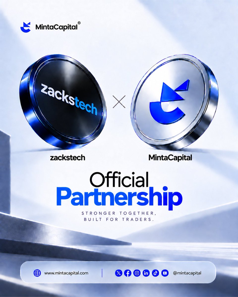 zackstech's tweet photo. Big news! 🤝🚀

I’m officially partnering with @MintaCapital 🔵⚡

This is more than just a partnership — it’s another step toward bringing better opportunities, value, and exclusive offers to my trading community.

We’re just getting started. 👀

Zackstech × MintaCapital
Built for traders. Built to grow. 📈🔥

More details and exclusive offers coming soon. Stay locked in! 🚀