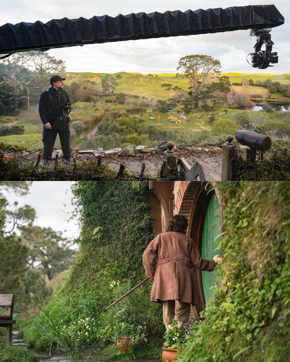 fanoftherings's tweet photo. BREAKING 🚨: First Look At The Hunt For Gollum 🎥 

Warner Bros. has unveiled the first official set images from The Lord of the Rings: The Hunt for Gollum, giving us our first real glimpse of the new film’s return to the Shire — and, most importantly, Elijah Wood back as Frodo Baggins.

The images show fresh-faced Hobbits moving through Hobbiton, with one particularly striking shot appearing to show Frodo approaching the familiar green round door of Bag End. It’s an instantly recognizable piece of Middle-earth, and seeing it again after all these years is something genuinely special.

We also get a behind-the-scenes look at Andy Serkis directing on set. Serkis is not only behind the camera for this new chapter, but is once again returning as Gollum through motion capture.

The film takes place in the years surrounding the events of The Fellowship of the Ring, exploring the hunt for Gollum that Tolkien only briefly recounted through Gandalf and Aragorn. Jamie Dornan plays Aragorn, with Ian McKellen returning as Gandalf, while Lee Pace returns as Thranduil.

And now, for the first time, we can actually see Frodo in this new chapter of Middle-earth.

There’s something wonderfully surreal about seeing Hobbiton alive again.

Twenty-five years after Peter Jackson’s journey began, we’re going back to the Shire. 

The Lord of the Rings: The Hunt for Gollum arrives in theaters December 17, 2027.

Photos Courtesy of Warner Bros. 📸