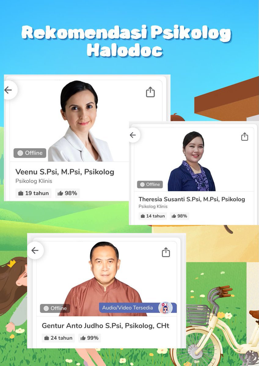 morovoucher's tweet photo. Rekomendasi psikolog dan psikiater Halodoc 🫶

Kalau kamu merasa tidak baik-baik aja, yuk cerita, jangan merasa sendirian yaa 🫶

Ada diskon dengan apply kode voucher ini 👇

🎟️ HLDXC9HS0E : chat dokter
🎟️ HLDXO479P5 : beli obat dan vitamin

#zonauang #zonajajan https://t.co/zZ4AO06xwi