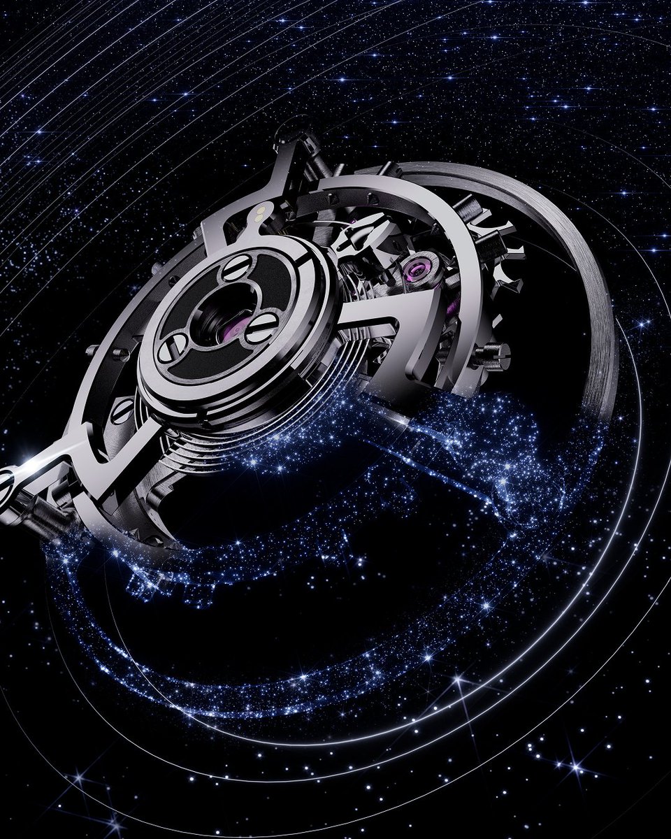 Hublot's tweet photo. Inside the MP-14 Origin: Hublot's HUB9014 manufacture movement. 
Their first automatic central tourbillon, 594 components, 60-hour power reserve. Precision engineered for cosmic motion: https://t.co/s7tP3luZ4W

Ref. 914.NJ.0100.JX.9941

#Hublot #JeffKoons https://t.co/ImQG20W1tI