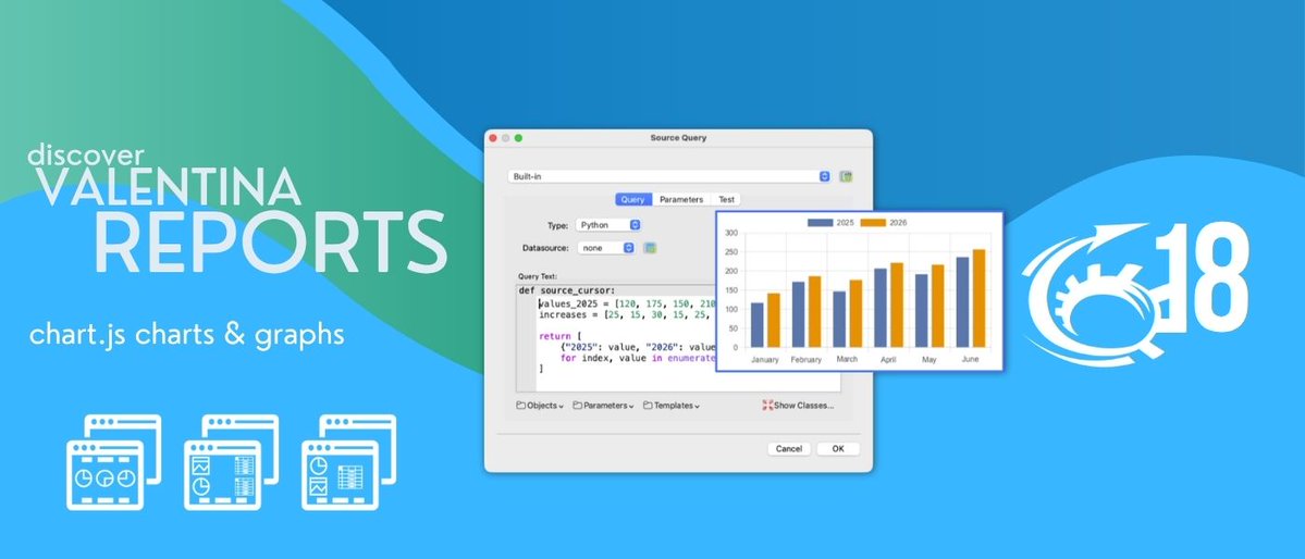 paradigmasoft's tweet photo. Chart.js arrives in Valentina Reports! Drop in a chart, bind your data, preview instantly. 13 chart types, 17 styles, endless customization. Reporting just leveled up.
https://t.co/B7STKbprOH 
#EmbeddedAnalytics #DataVisualization https://t.co/ZFW4rmxeSW