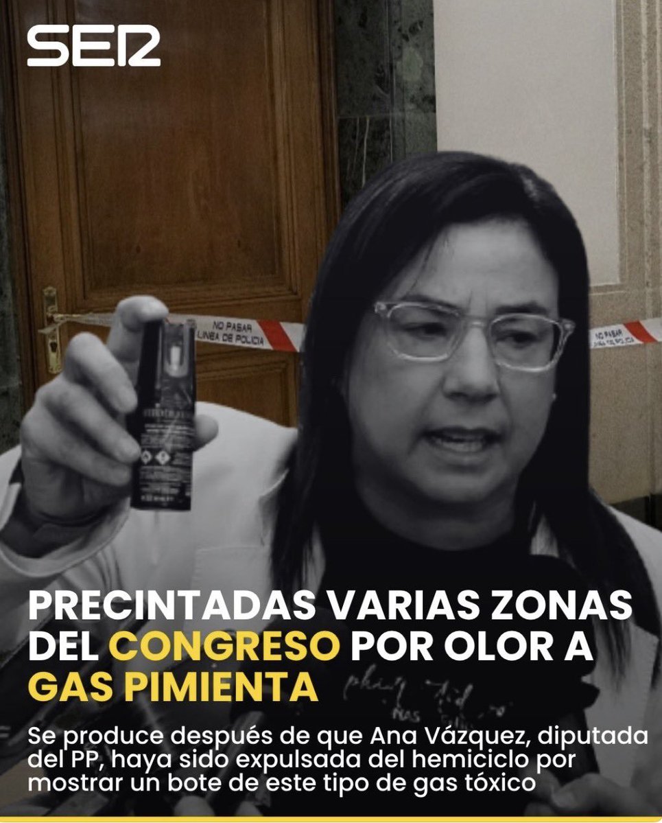 Mariaf522's tweet photo. 🔴La Policía precinta dependencias del Congreso por gas pimienta, con una DOCENA de afectados.

Hoy debe dimitir @anadebande!!!. https://t.co/DEQUbj5cH5