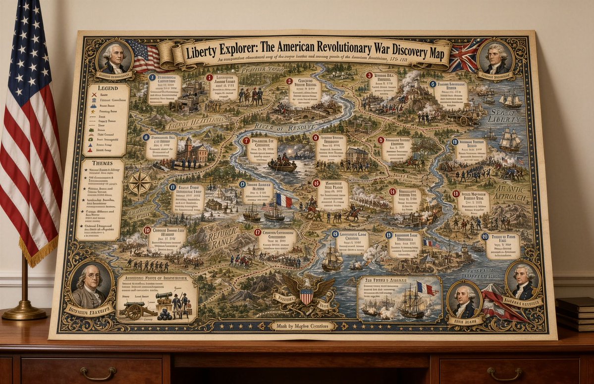 MaybeeCreation's tweet photo. Lexington to Yorktown on one printable map.
Liberty Explorer: The American Revolutionary War Discovery Map — 20 stops, Lexington to Yorktown. For homeschool & history class.
Shop: https://t.co/6YrQ1RSgXF
#MaybeeCreations #Homeschool #AmericanHistory https://t.co/zxHJebBnyS