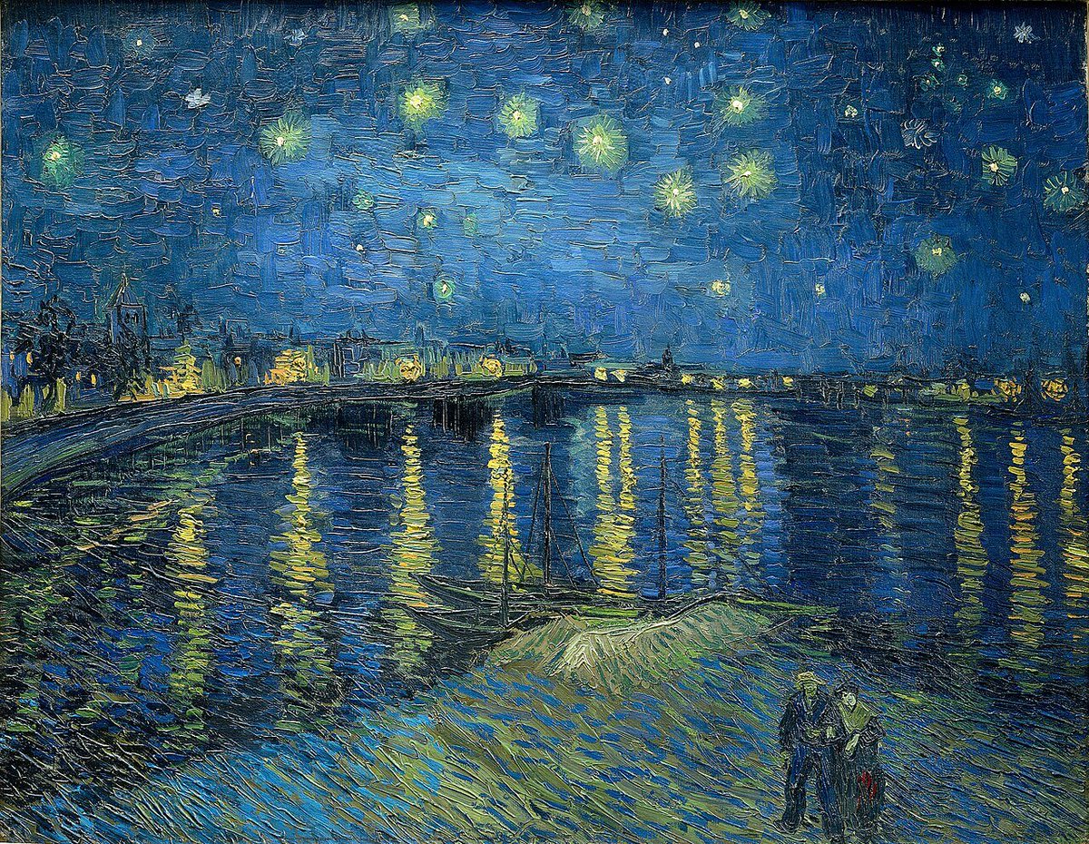 RomaricNazon's tweet photo. 🎨 « La Nuit étoilée sur le Rhône » — 1888  

​👤 Vincent van Gogh (1853-1890), peintre néerlandais 🇳🇱  

​#VanGogh https://t.co/DSzNKNeR1b