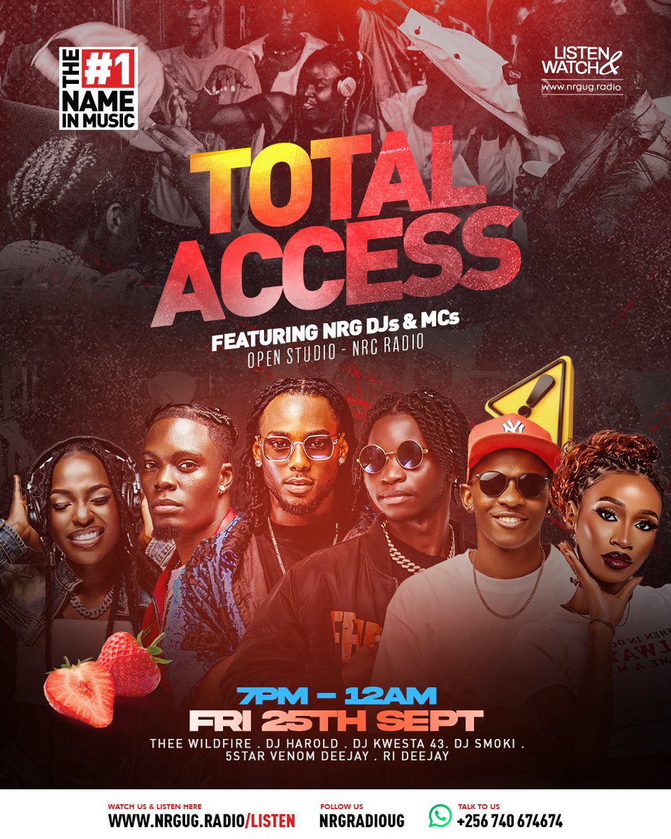 nrgradioug's tweet photo. WHAT ARE YOU DOING THIS FRIDAY ???
#NRGTotalAccessUG #NRGRadioUG #OpenStudio https://t.co/DKn633KdGs