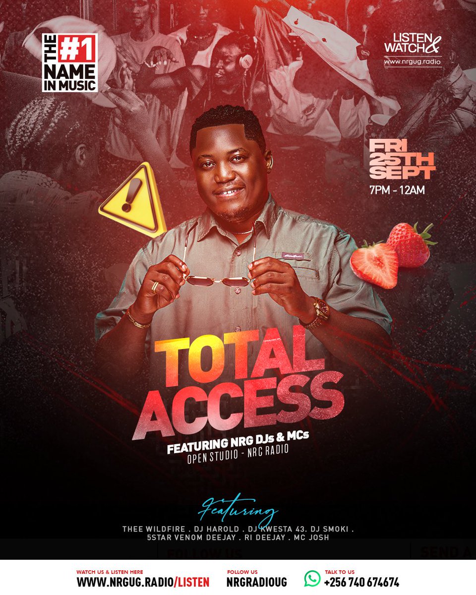 nrgradioug's tweet photo. WHAT ARE YOU DOING THIS FRIDAY ???
#NRGTotalAccessUG #NRGRadioUG #OpenStudio https://t.co/DKn633KdGs
