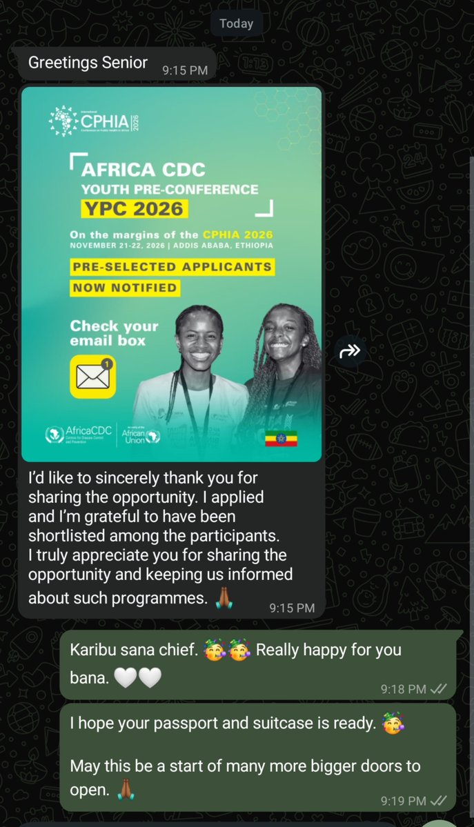 FabiusMulongo's tweet photo. Four people have reached out to thank me for sharing this opportunity with them. Some weren’t even on X, so I had to go straight to their inboxes and tell them to apply. Now they’ve all been selected. 😭🥺

Walai I feel like a happy father. A career father, maybe. 😂

For anyone trying to get into these spaces, participation is always the first step. You show up, you learn, you meet people, you build relationships, and from there bigger doors begin to open.

I attended my first event of this kind in July 2022 pale Kampala courtesy of @obaldanzy, and honestly, the rest has been history.

So I’m genuinely happy for everyone selected, because I know this could be the beginning of something special for them too. 🥺🙏🏽
