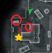 Willie_RW's tweet photo. @WillieWillikers @SugaaJG If I had to wager a guess, bro was hiding prone in either of these two spots, running Dead Silence, and just barely missed his teammate spotting him when the teammate turned around. Friggin' gottem. (Yes I did draw this up as a demonstration) https://t.co/EMh1FPMbPL