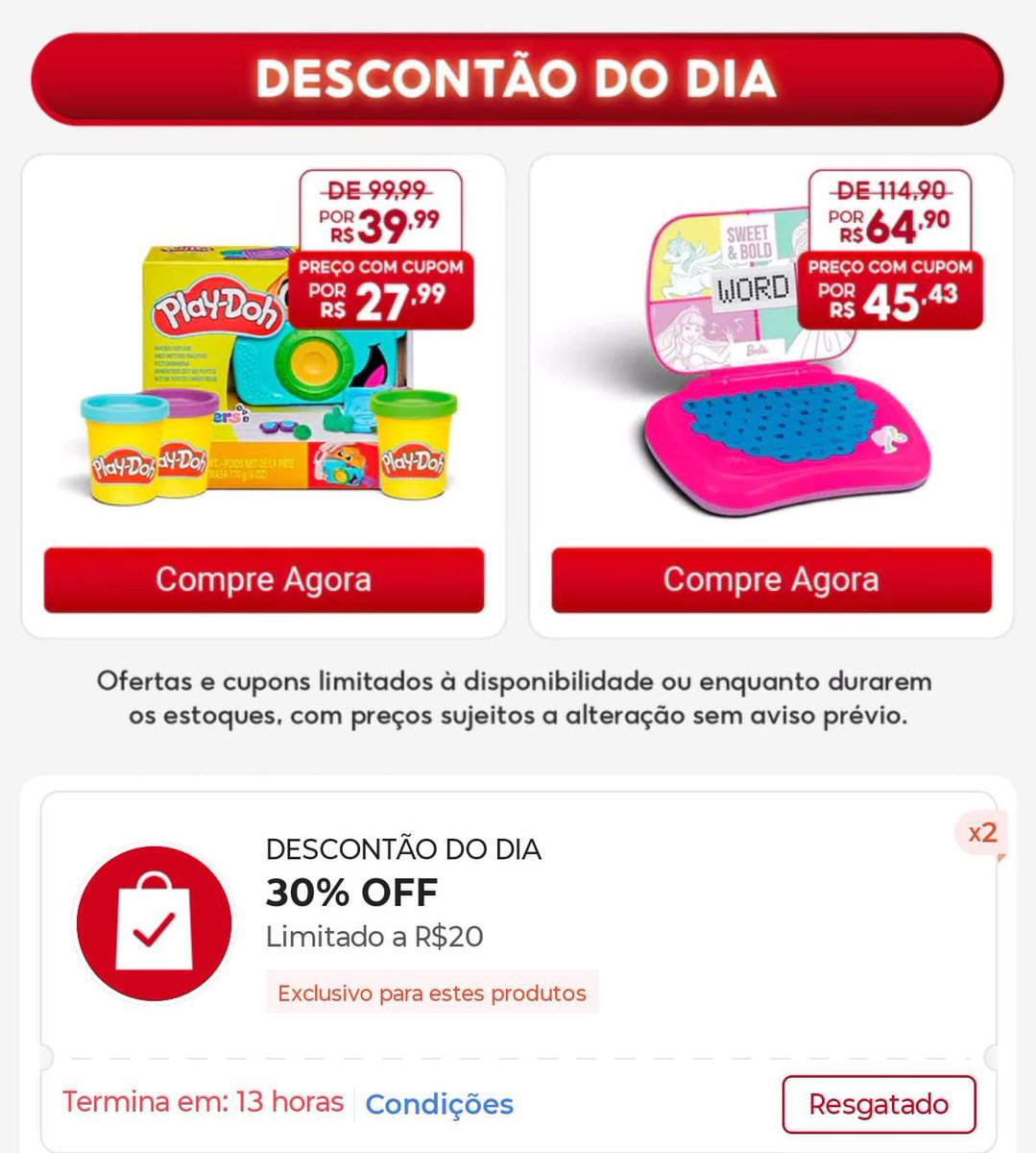 httpsbipolari's tweet photo. 🚨 O DIA DAS CRIANÇAS ESTÁ CHEGANDO! 

E olha só essas duas SUPER OFERTAS!

Resgate o cupom de 30% de desconto em baixo do produto!

Link do Laptop (tem modelos masculinos tbm): https://t.co/ONN0snIxJN

Link do kit de massinha: https://t.co/F2yZpWTsOQ https://t.co/5DaM5E4Zle