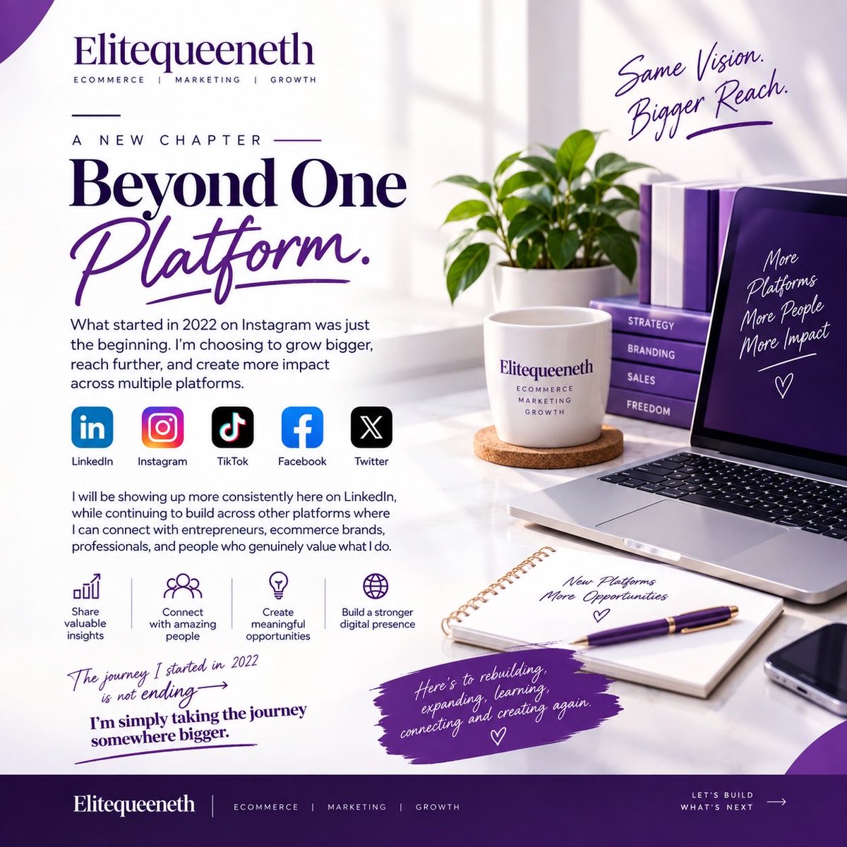 EliteQueeneth's tweet photo. A New Chapter. Beyond One Platform.
X
Sometimes, life gives you a reason to pause and realize that you have been building something in one place for so long that you forgot how much bigger it could become.
A new chapter starts here.
#NewChapter #elitequeeneth #Ecommerce #fyp #fy https://t.co/yUQUOeJW49