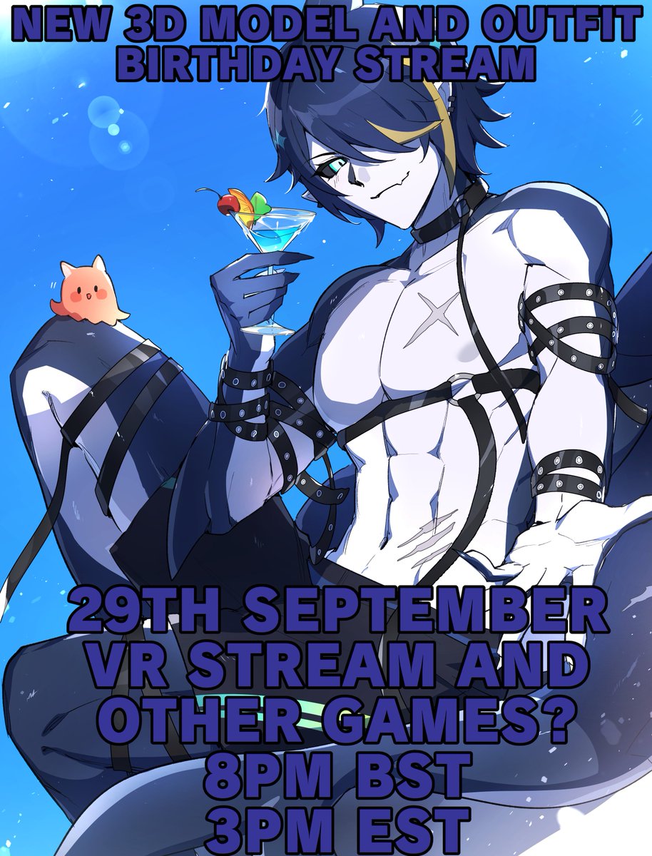 MagicNecroVT's tweet photo. IT'S MY BIRTHDAY NEXT WEEK, AND YOU'RE ALL INVITED!

New 3D model debut plus a brand-new outfit to go with it

I'll be exploring VRChat and probably playing some other games, maybe even having a little drink too.

29th September at 3PM EST

If any moots are interested in joining me at all, let me know SEE YAH SOON