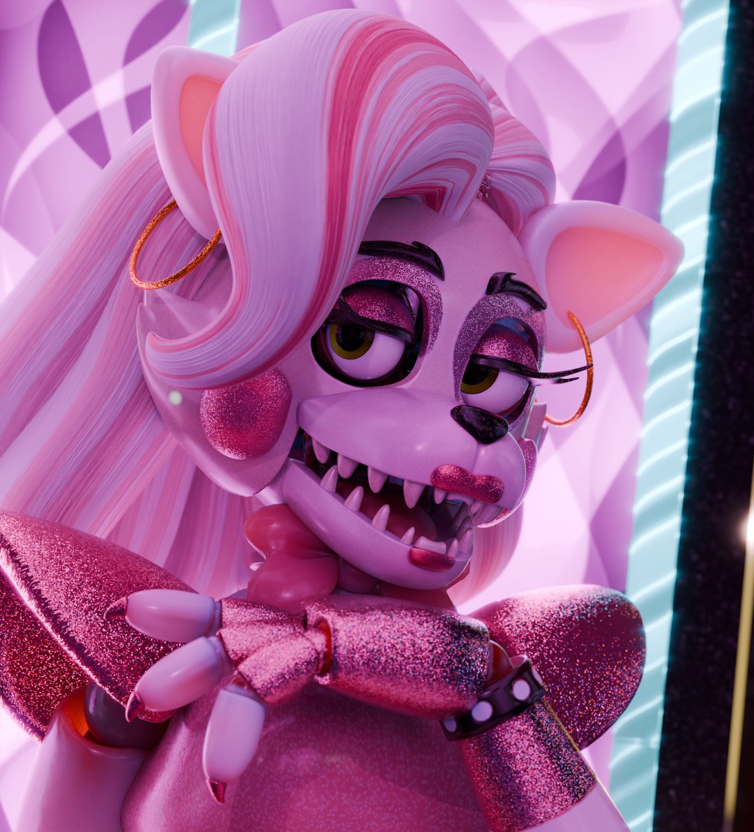 Alogeno123's tweet photo. Glamrock mangle 🦊

-Retextured by me

(Reposted because I made a mistake in one of the renders ;b) 

#fnaf #fnafsb #mangle #toyfoxy #blender https://t.co/l94Gw2R2xq