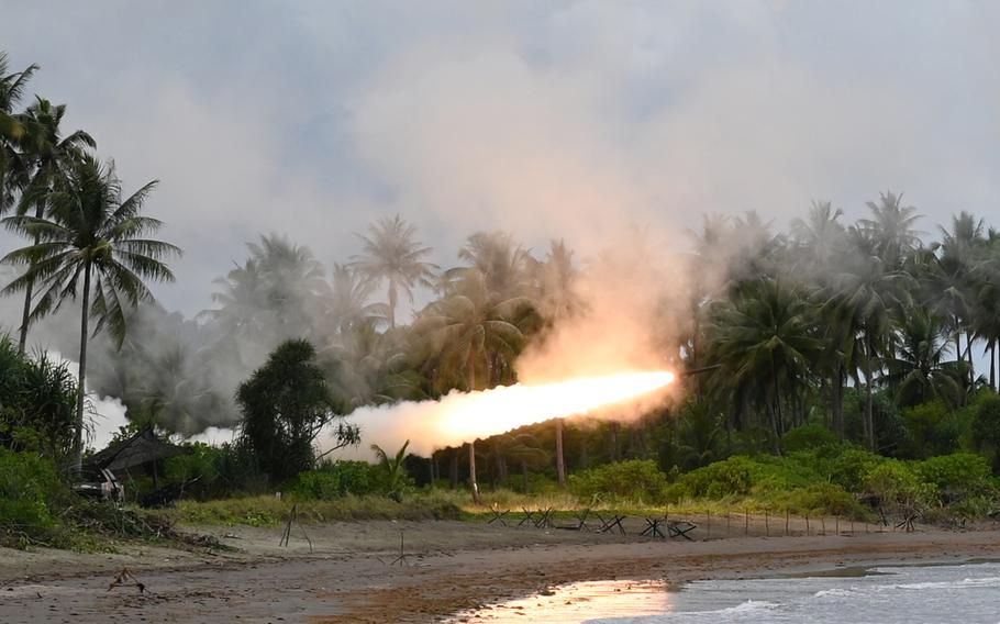MarioNawfal's tweet photo. 🇺🇸 The U.S. Army just found a way to fight at sea without ever leaving the beach.

Lockheed Martin has landed up to $1.2 billion to build a new Precision Strike Missile with a seeker that can track moving ships, and it fires from the same HIMARS launchers the Army already uses across the force.

It passed its second sea-strike test in August, and Lockheed says it's expanding capacity to quadruple production.

HIMARS can be flown in on a C-130 and set up on islands near key shipping chokepoints in the Indo-Pacific, putting ships within range at risk from the shoreline.

The Army is already speeding up a later version built to hit moving ships from 1,000 km or more away.

Navies used to worry about submarines and jets, and now they have to watch the shoreline too.

Source: Naval News / Writer: Daniyal