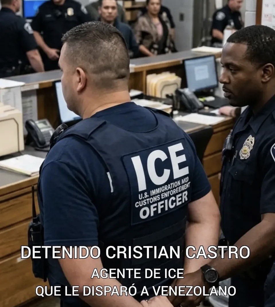 Libertaria17082's tweet photo. AGENTE DE ICE DETENIDO POR PRESUNTAMENTE FALSIFICAR SU INFORME SOBRE EL TIROTEO A UN VENEZOLANO|

Christian Castro fue detenido en Minneapolis y enfrenta cargos por agresión con arma de fuego y por presuntamente falsificar su informe policial.

Según la investigación, agentes de ICE buscaban a otra persona y confundieron al venezolano Julio César Sosa-Celis con el objetivo. Lo persiguieron y el 14 de enero de 2026 Sosa-Celis terminó herido de bala.

Las pruebas audiovisuales contradijeron la versión inicial de Castro sobre una supuesta agresión previa.