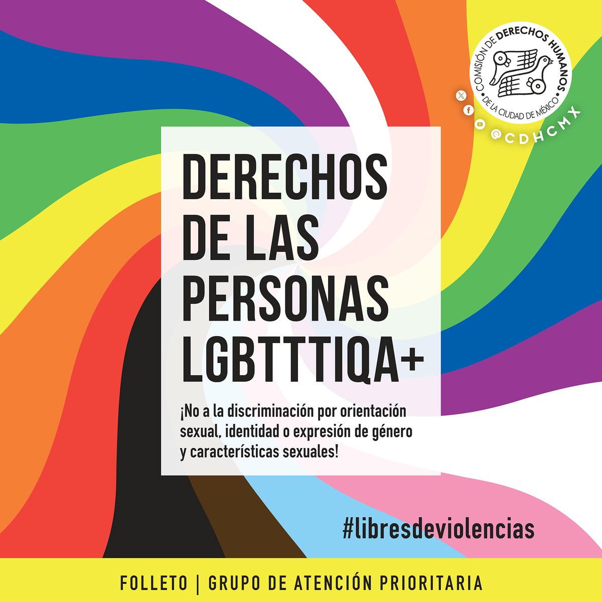 CDHCMX's tweet photo. Los derechos de las personas #LGBTTTIQA+🏳️🌈🏳️⚧️ están plasmados en la Constitución Política de la #CDMX.
Te invitamos a leer este folleto donde podrás conocer de qué manera pueden vivir #libresdeviolencias y de discriminación:
https://t.co/GBjUmrNzhJ https://t.co/eEzwwgwYfD