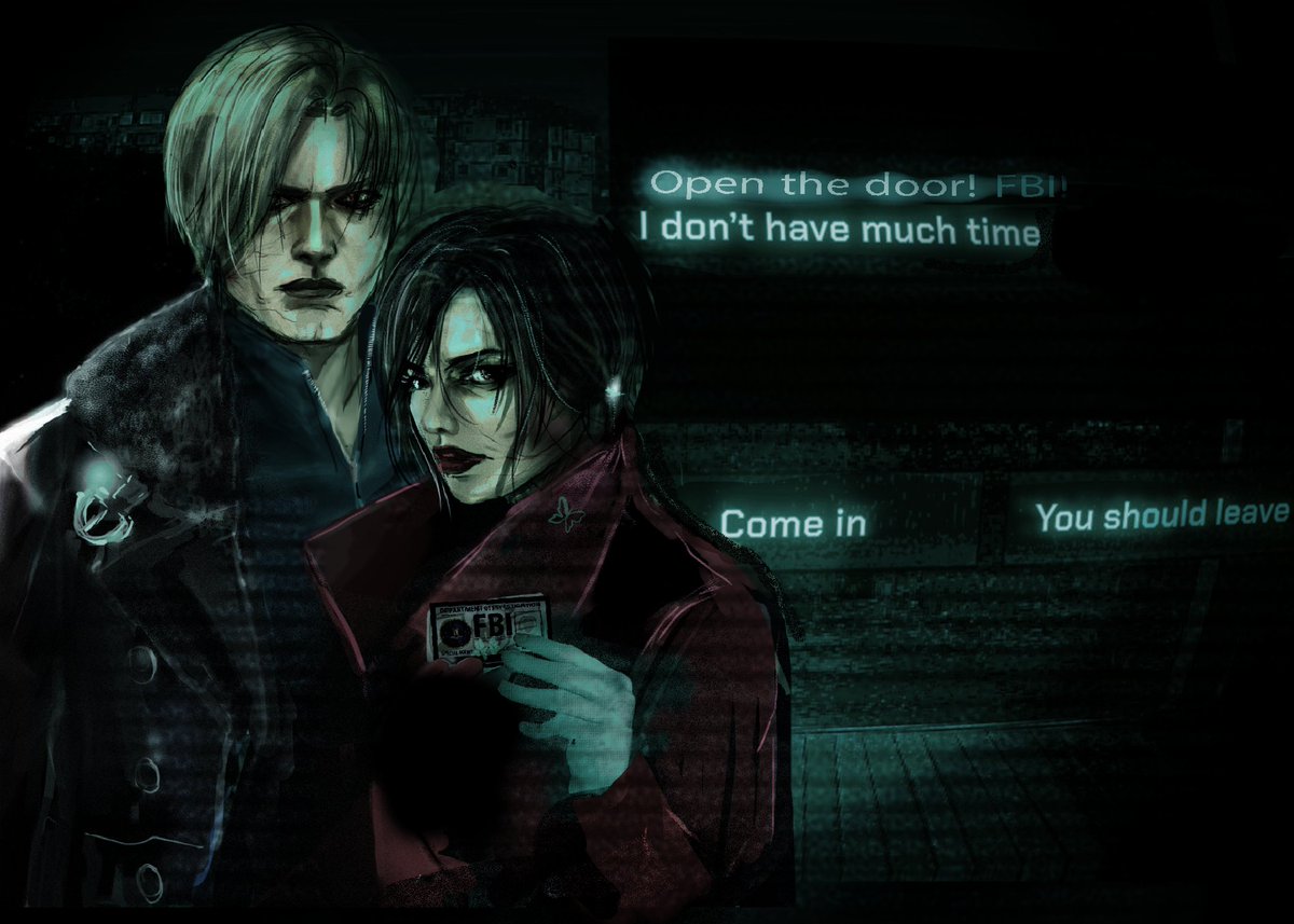 Helliborngirl's tweet photo. Mr. and Mrs. Kennedy are at the door. Would you let them in? 🩸
#leonkennedy
#adawong
#aeon https://t.co/D0DMQZMgMh