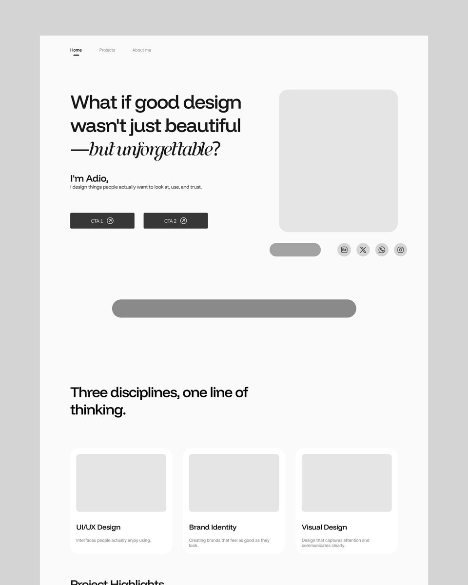 adio_dsgn's tweet photo. high fidelity wireframe for my portfolio website.(homepage) https://t.co/keibiRaOL7