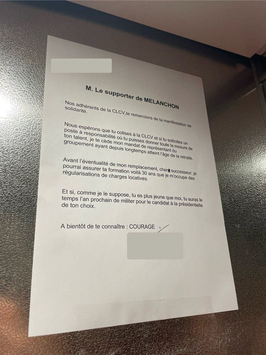 m_themis_'s tweet photo. J'adore ma résidence 🤣

Un(e) militant(e) LFI pensait encore une fois révolutionner le monde avec son affiche, il s'est fait éteindre par le vieux de l'immeuble qui lui propose gentiment de bosser pour de vrai. 

Masterclass du papy 🤌🏻 #LFI #CLCV #voisins #toutlemondesait https://t.co/eoNUwtNi1c