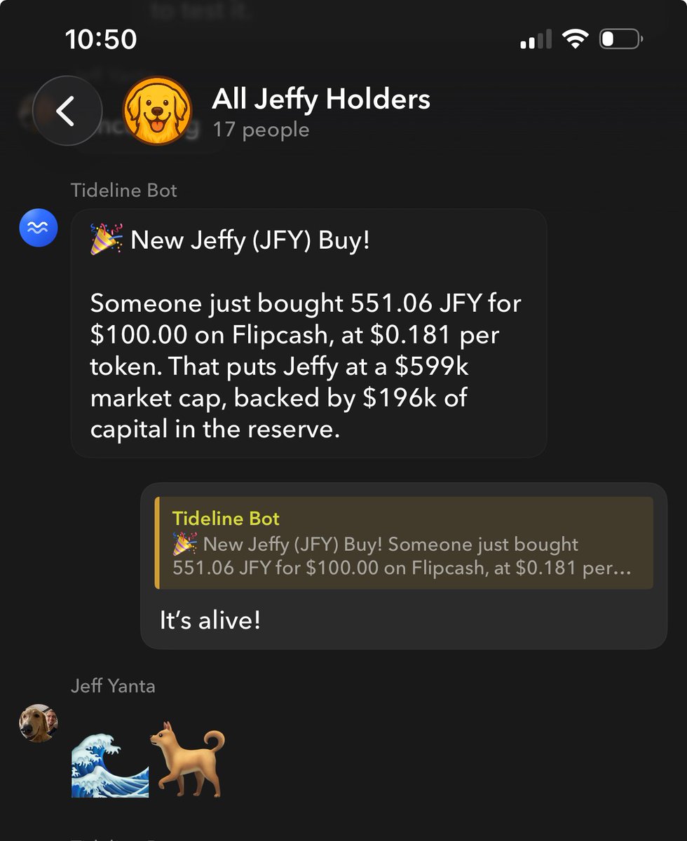 tidelinefun's tweet photo. We've just integrated Tideline Bot into the first group chats on @Flipcash 

Self serve group setup coming soon. Join the Tideline community chat for requests, support, and some fun. 

https://t.co/Q40cB7lVpV https://t.co/bdbjHxBOys