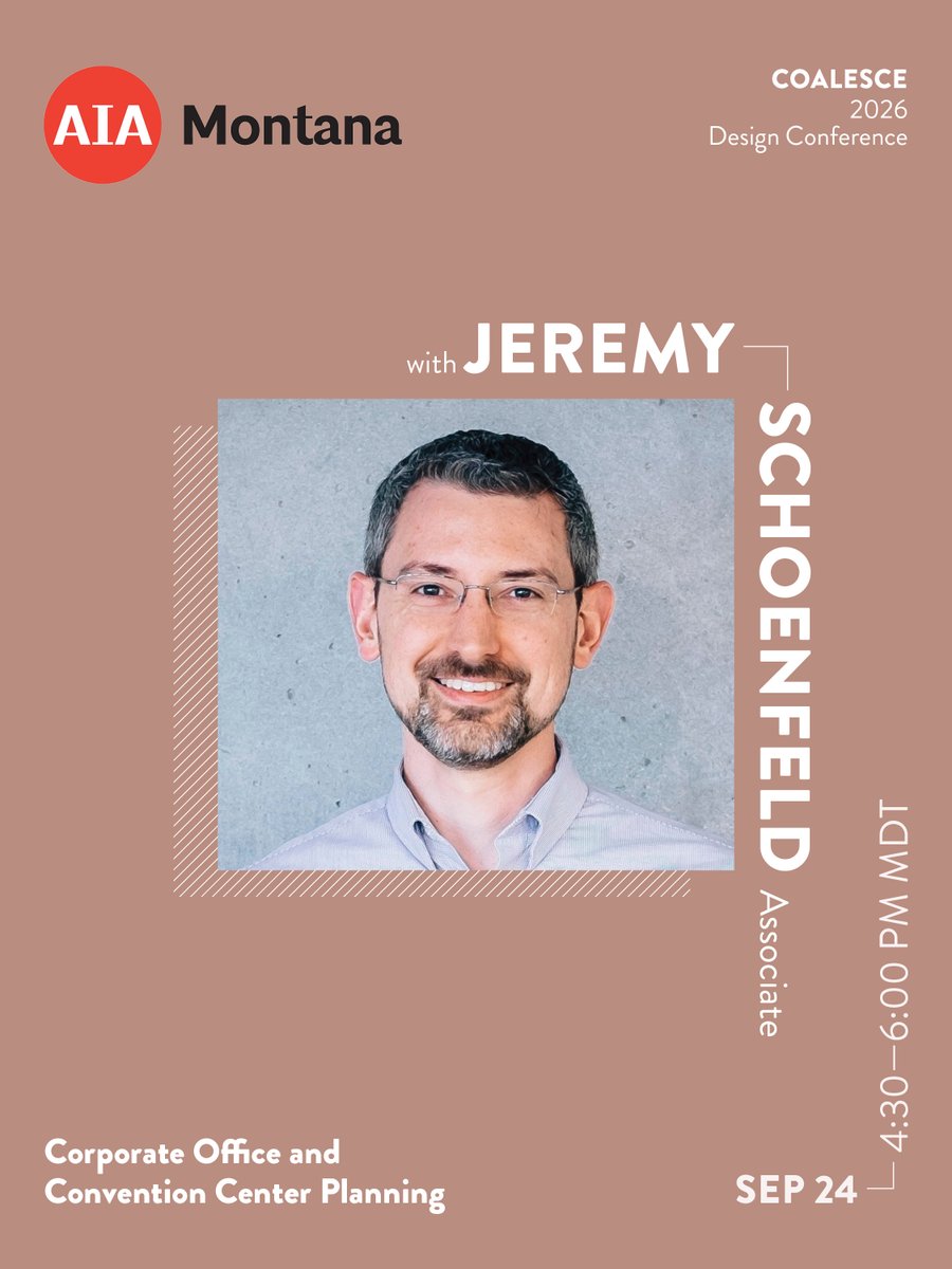 LMNArchitects's tweet photo. Join us in Helena on September 24, for the AIA Montana Design Conference. Jeremy Schoenfeld will present “Corporate Office and Convention Center Planning,” sharing insights shaped by years of experience across workplace, education, and cultural projects:
https://t.co/WyNzD6ghpu https://t.co/pQVZlaniHt