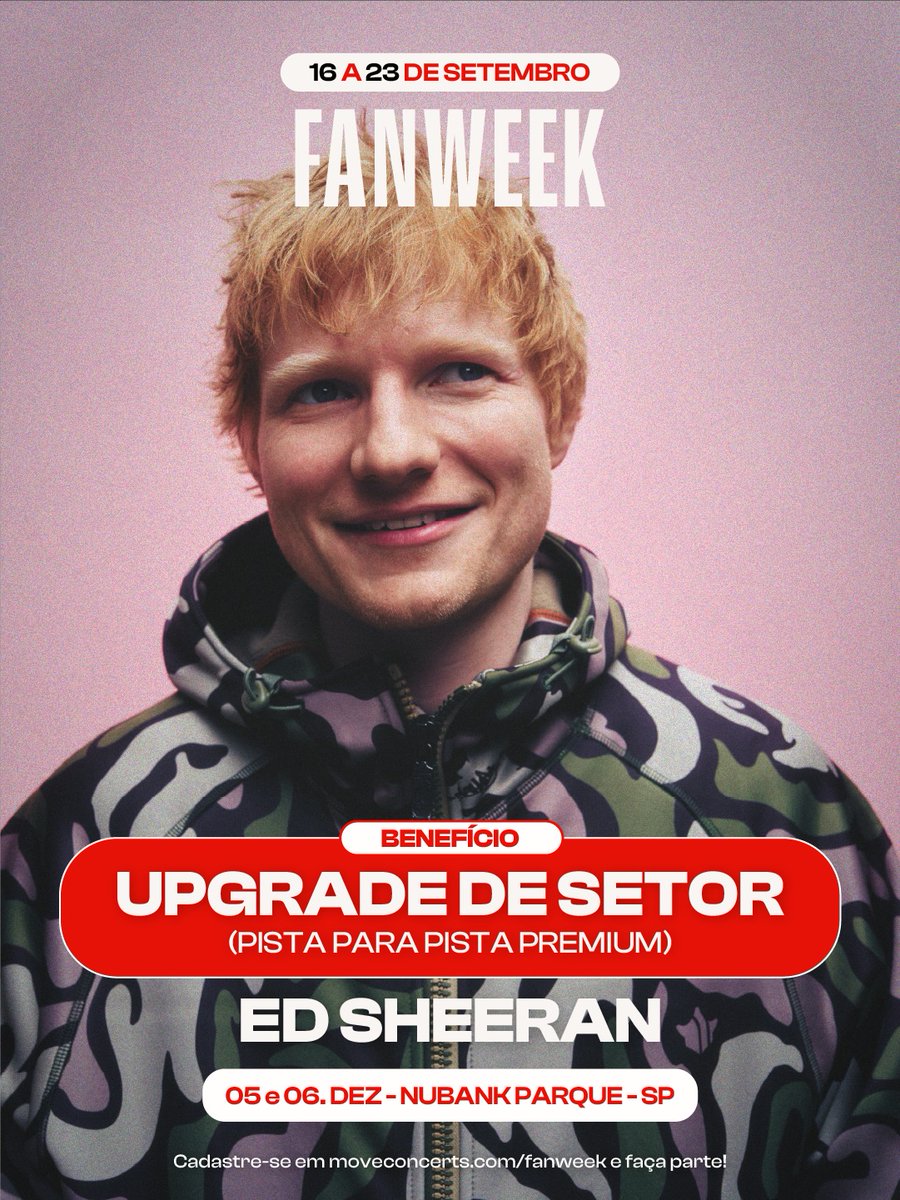 weinthecrowd's tweet photo. Imperdível! 😍 A Fan Week da Move Concerts vai presentear fãs do Ed Sheeran com Meet &amp; Greet, merch e upgrades de setor. https://t.co/1SHCpcJFyu