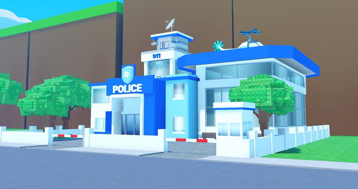fivtechdev's tweet photo. Just finished working on this Roblox Police Department 🚓

Tried to keep it clean, detailed and a little arcade-ish while still making it feel like an actual police station.

Open for commissions! DM me if you need a builder for your Roblox project. https://t.co/joVucLcfAu