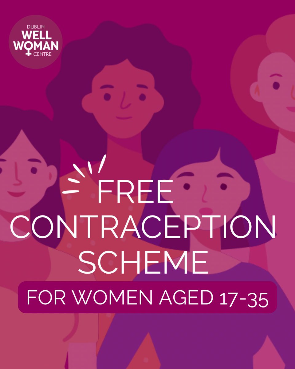 dublinwellwoman's tweet photo. ❗️Aged 17–35? You can access FREE contraception in Ireland through the HSE 💜

This includes the pill, patch, ring, injection, coils, implants and emergency contraception.

📍Book with Dublin Well Woman Centre and mention the Free Contraception Scheme.

#FreeContraception https://t.co/A9PoXo8omp