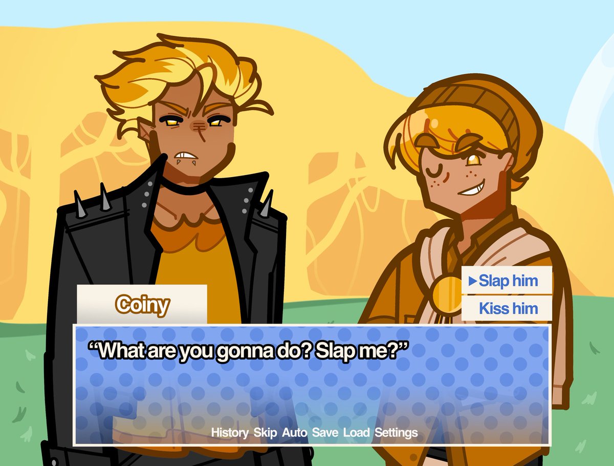 vivkinz's tweet photo. Fireoiny but they’re in a visual novel #bfdi https://t.co/t1OlwQTOp9