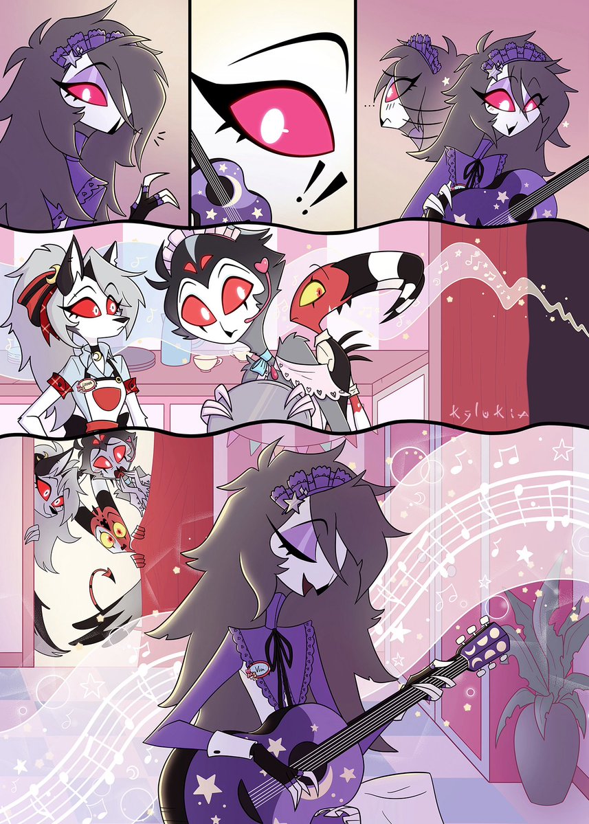 kylukia's tweet photo. I can finally show you another thing I made for the @MaidToSin fanzine, this little mini comic!
I hope you like it! 💜

#helluvaboss #HelluvaBossFanart #Stolas #Blitzo #Loona #Octavia https://t.co/yxSRg6MrBE